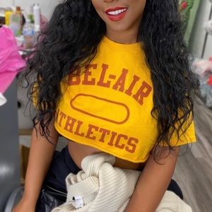 Custom Bel Air Athletics hand cut crop tshirt